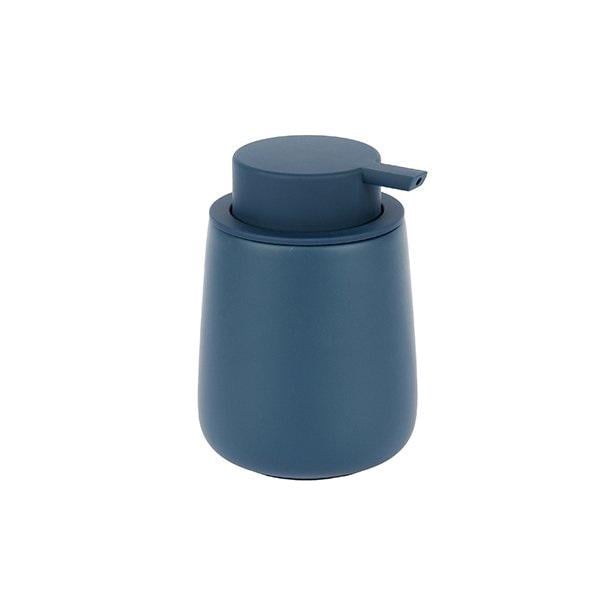 Дозатор для рідкого мила Axentia Mondra Soft-touch доломіт з пластиком d 9 см 300 мл Темно-синій (135829)