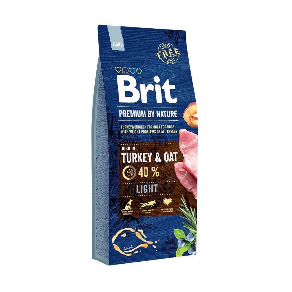 Корм сухой Brit Premium Dog Light для собак с избыточным весом с индейкой 15 кг (8595602526604)
