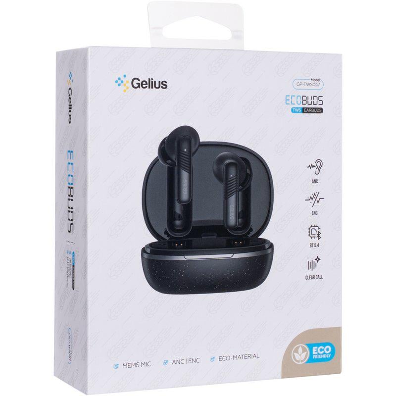 Навушники бездротові Gelius EcoBuds GP-TWS047 TWS Black (101288) - фото 2