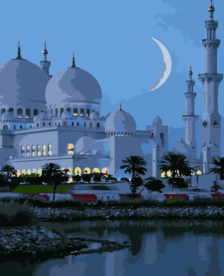 Картина по номерам Strateg Тадж-Махал в лунном сиянии 40x50 см (DY053)