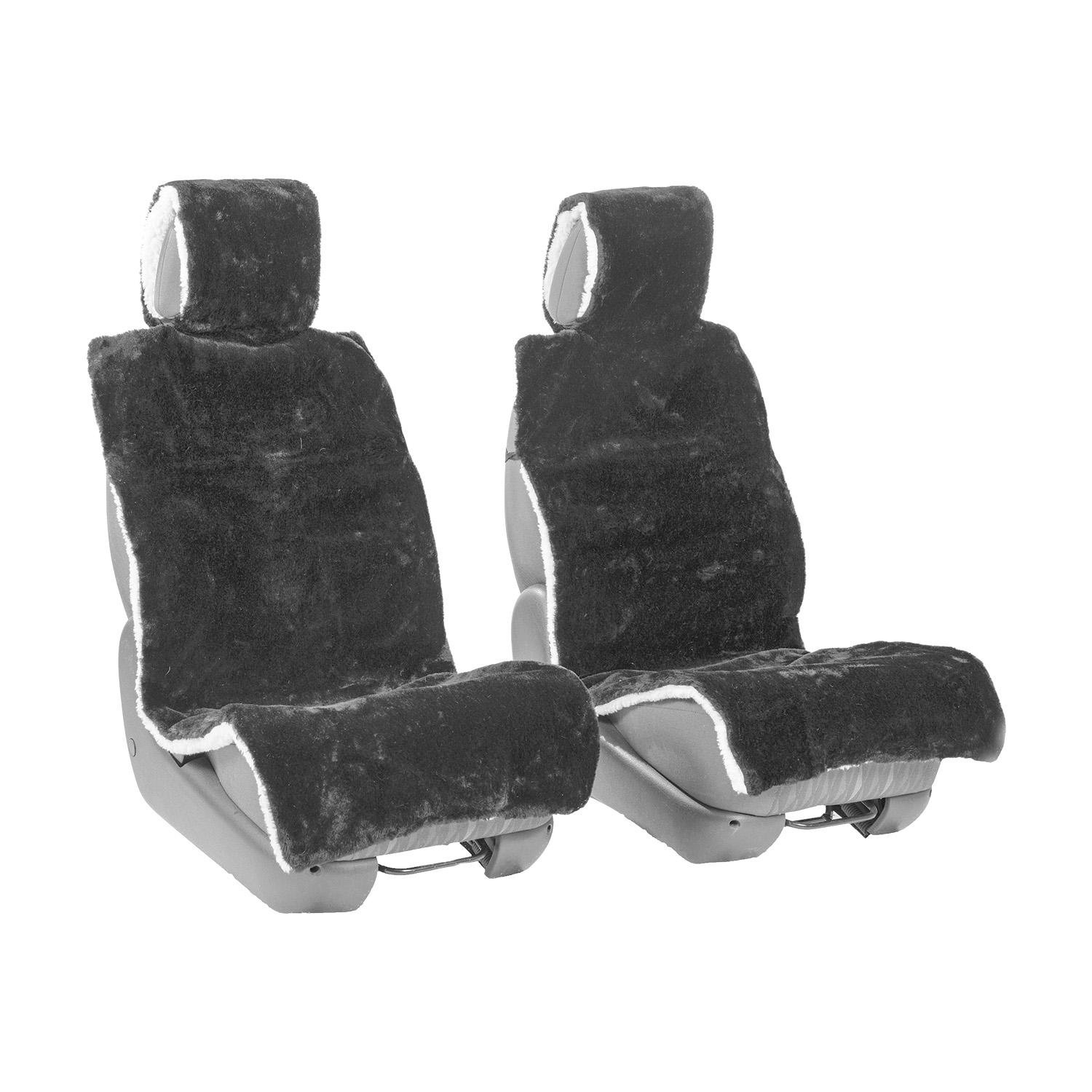 Комплект из 2 накидок на сиденье чехол для автомобиля из натурального меха овчины Серый