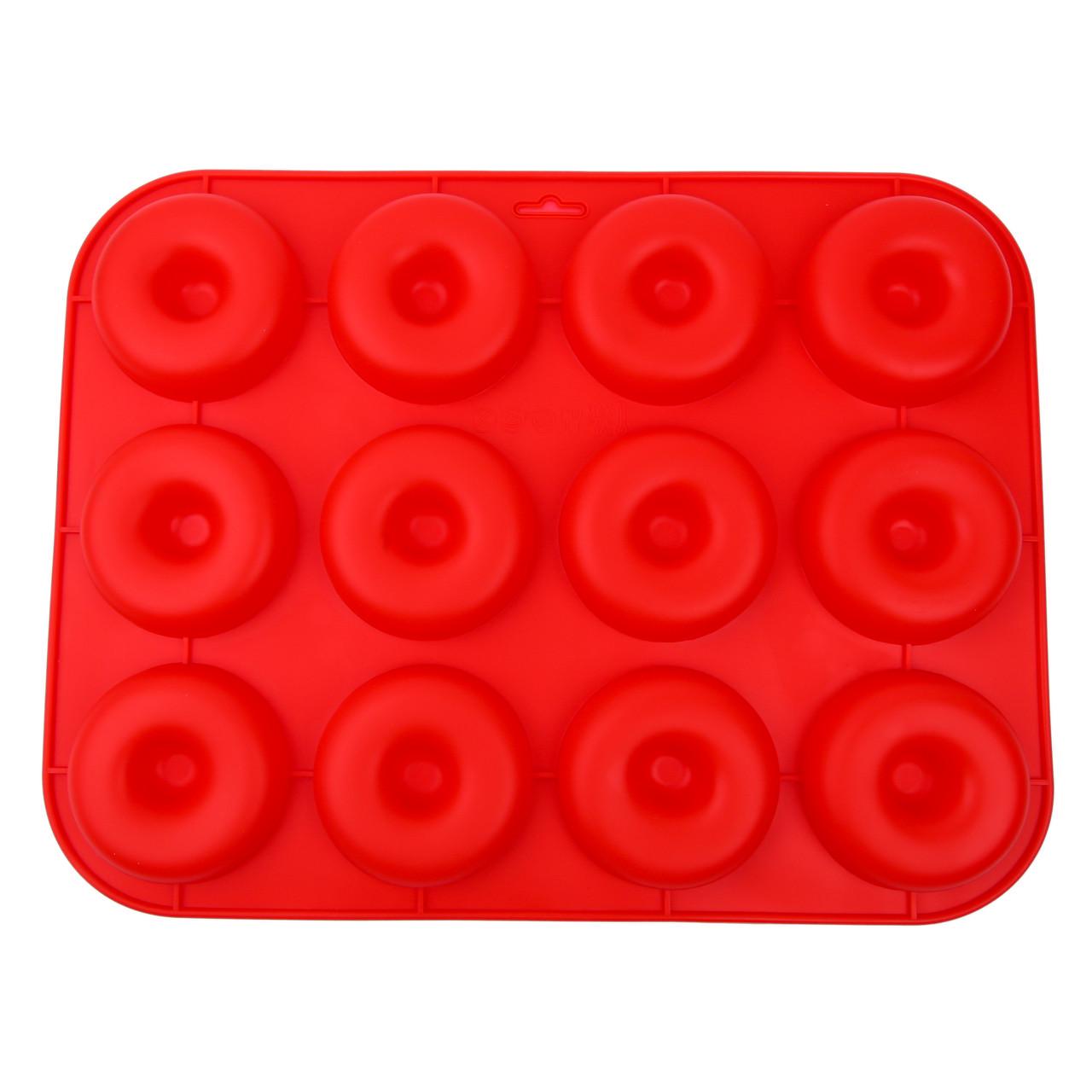 Форма силіконова для випікання Пончик 32,5х25 см 12 шт. Червоний (2356744483) - фото 4 Форма силіконова для випікання Пончик 32,5х25 см 12 шт. Червоний (2356744483) - фото 4