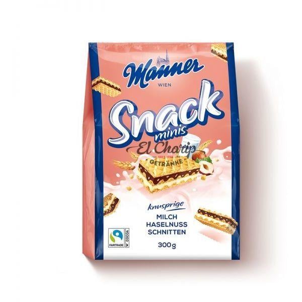 Вафлі Manner Snack Minis із молочно-горіховим кремом 300 г