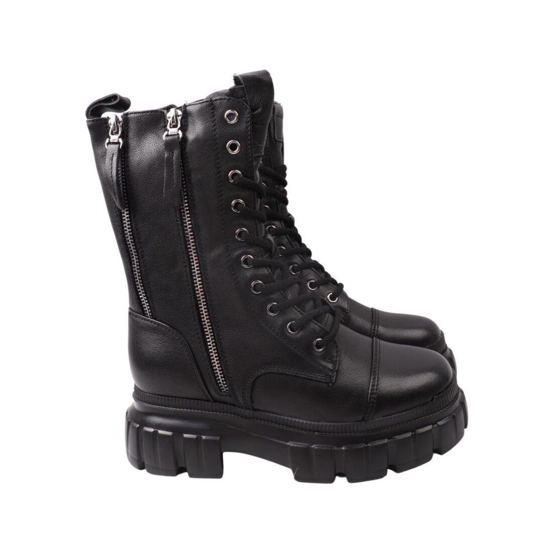 Черевики жіночі Berkonty натуральна шкіра р. 36 Чорний (383-22ZHC)