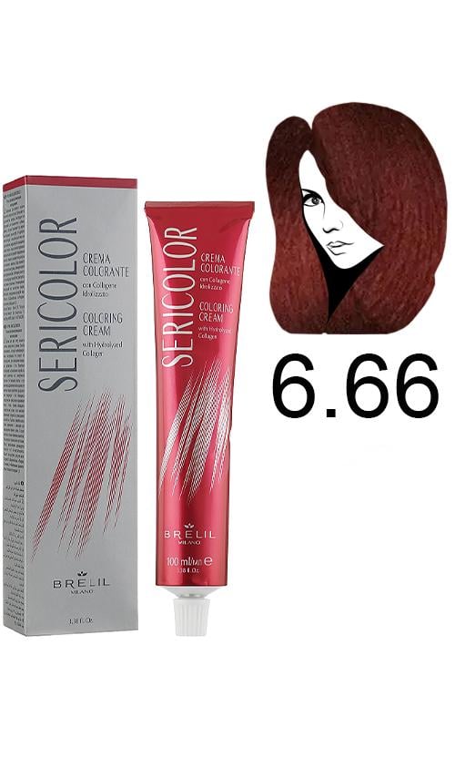 Фарба для волосся Brelil Sericolor Coloring Cream 6,66 (30905)