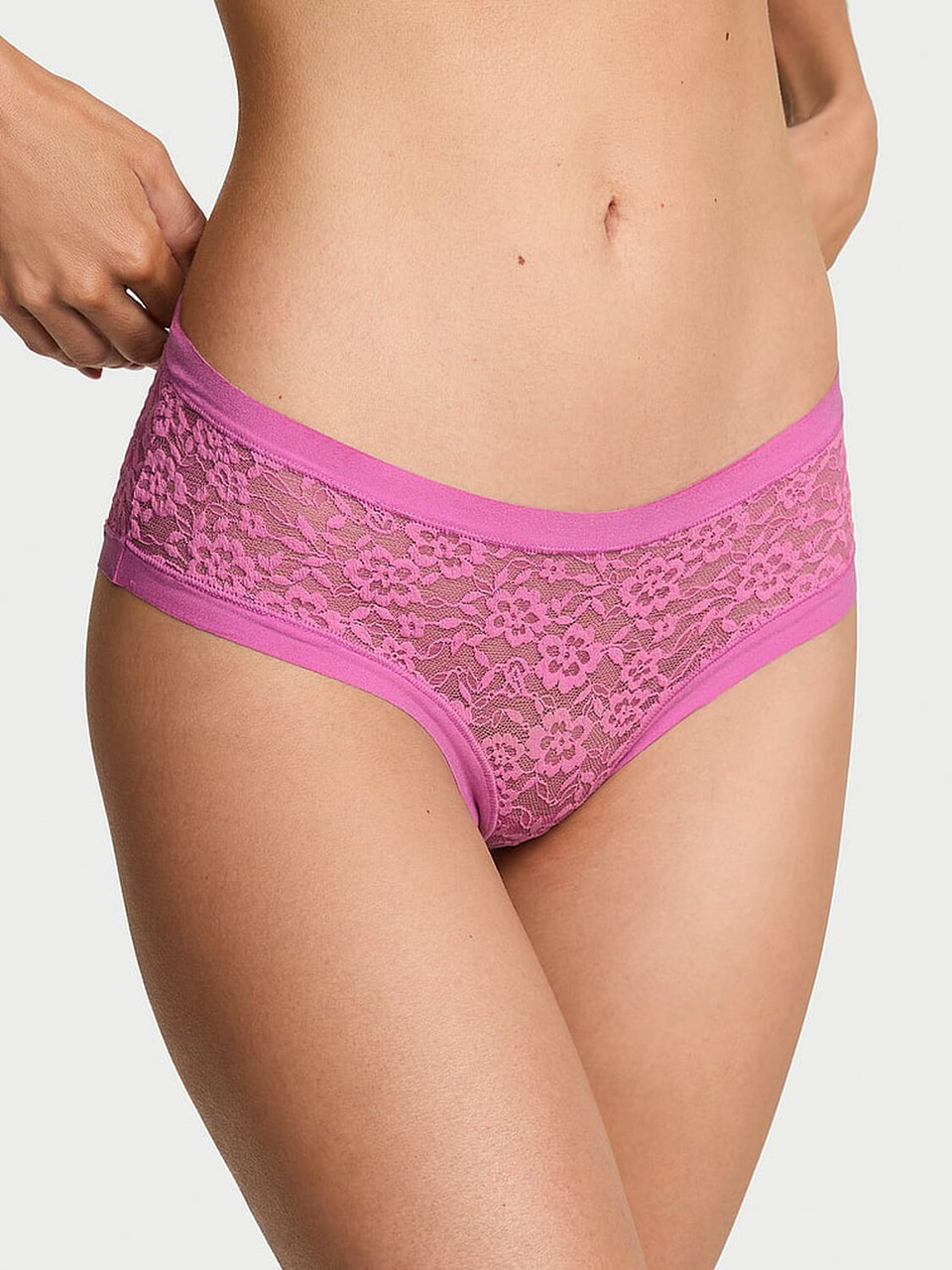 Трусики женские Victoria's Secret No-Show Lace Cheeky XXL Розовый (3123066326)