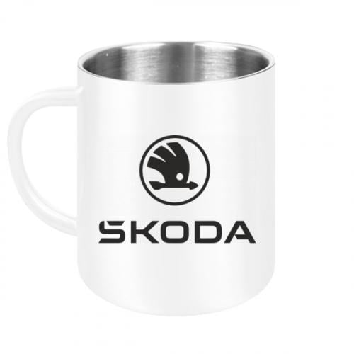 Чашка металлическая Skoda 300 мл Белый (19380541-1-211461) - фото 1 Чашка металлическая Skoda 300 мл Белый (19380541-1-211461) - фото 1