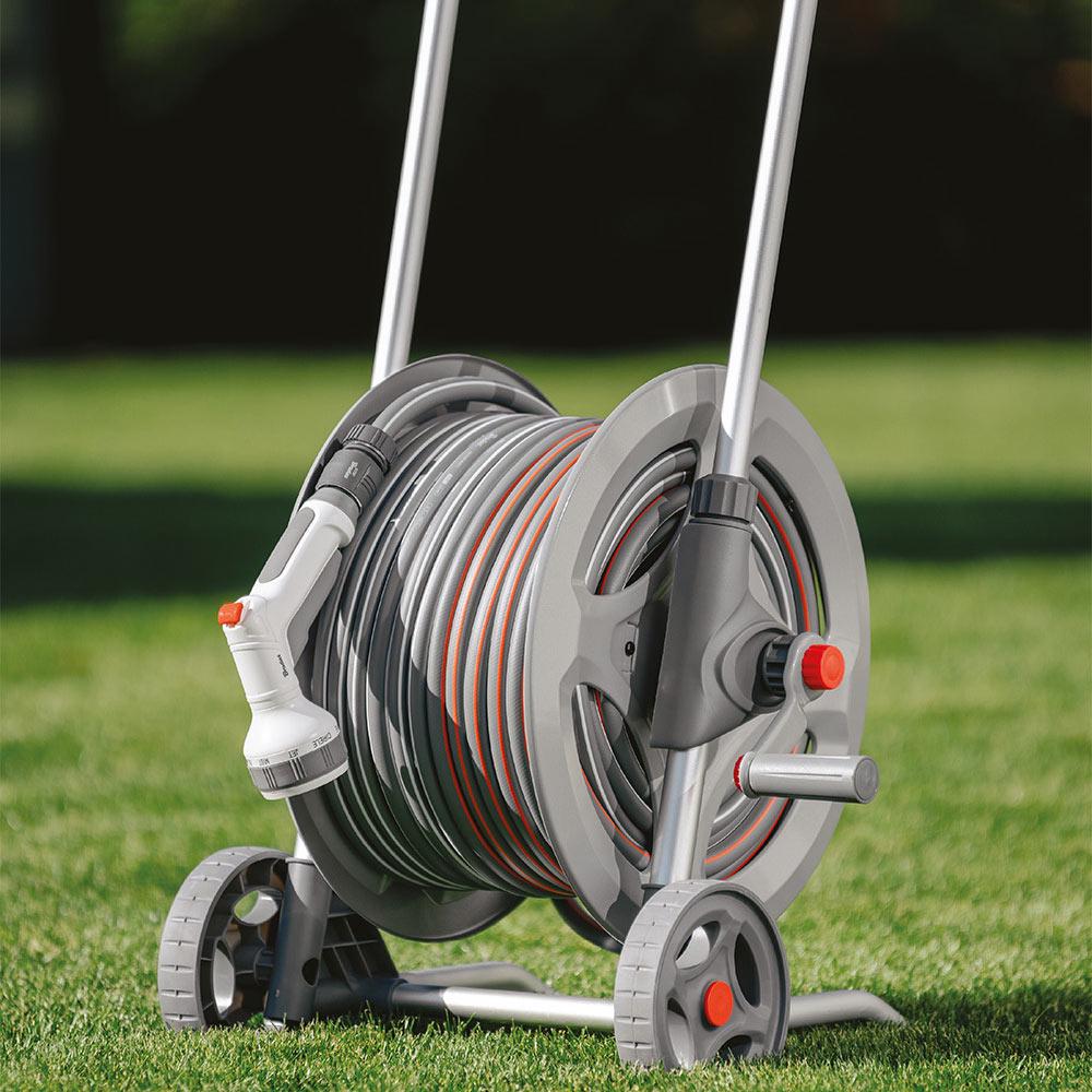 Тележка металлическая со шлангом и аксессуарами 1/2" 30 м Silver Pro Set/White Line (WL-AG33330SET1) - фото 4