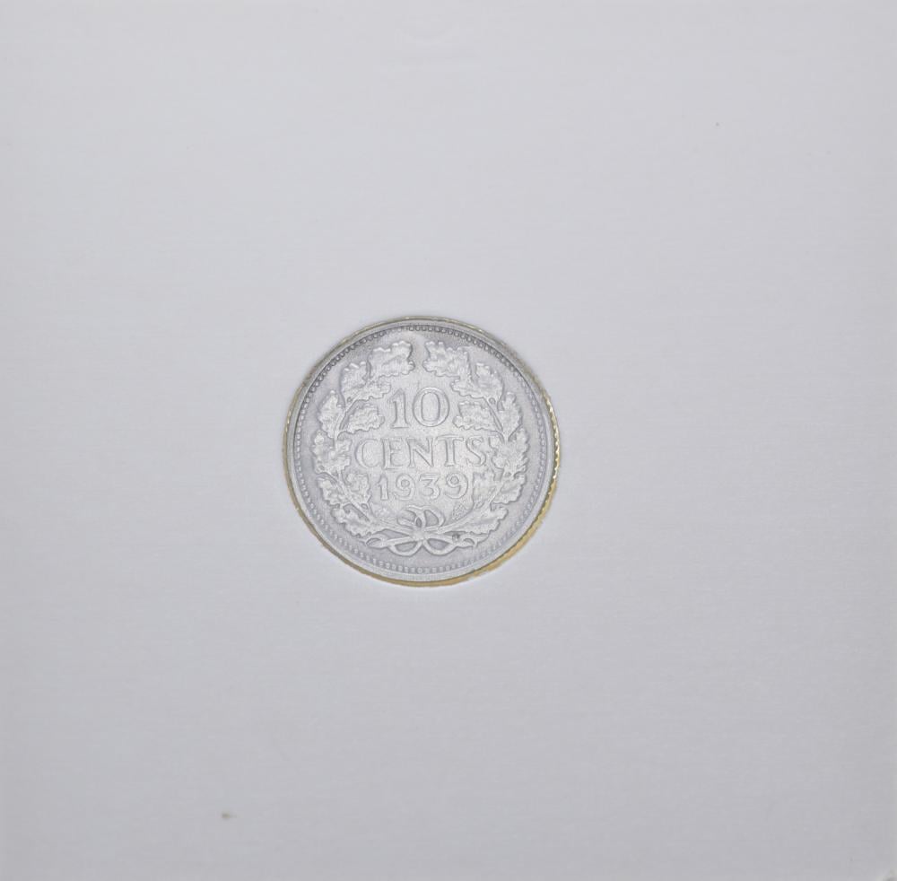 Коллекционная монета Нидерланды 10 центов 1939 F-VF Серебро (15389243)
