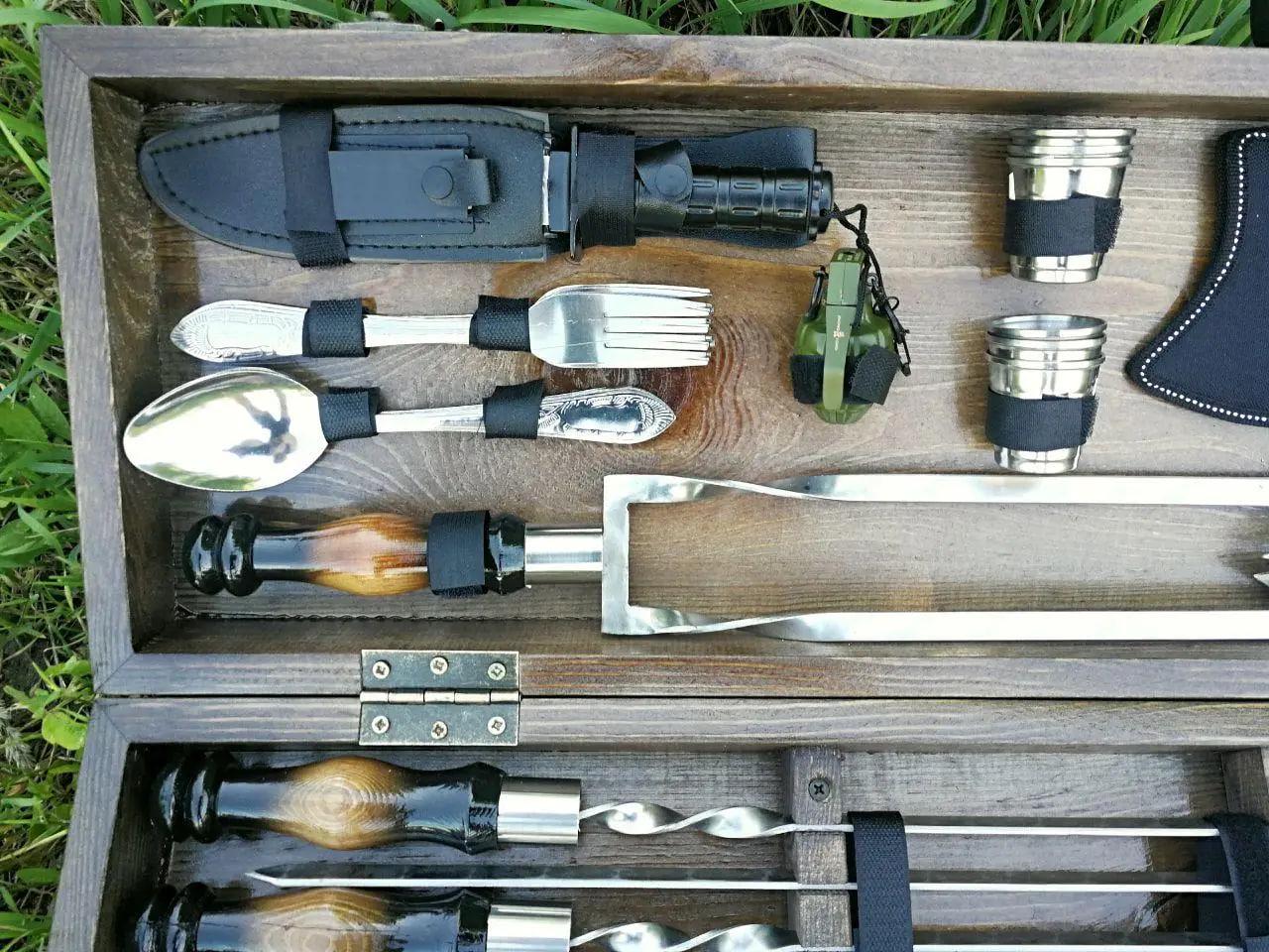 Набор шампуров Милитари -1 в кейсе (10648458) - фото 4 Набор шампуров Милитари -1 в кейсе (10648458) - фото 4