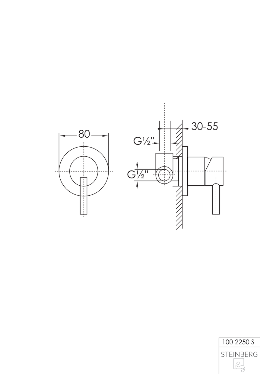 Смеситель скрытого монтажа для душа Steinberg (100 2250 S) + встроенная часть, Германия, черный - фото 2 Смеситель скрытого монтажа для душа Steinberg (100 2250 S) + встроенная часть, Германия, черный - фото 2