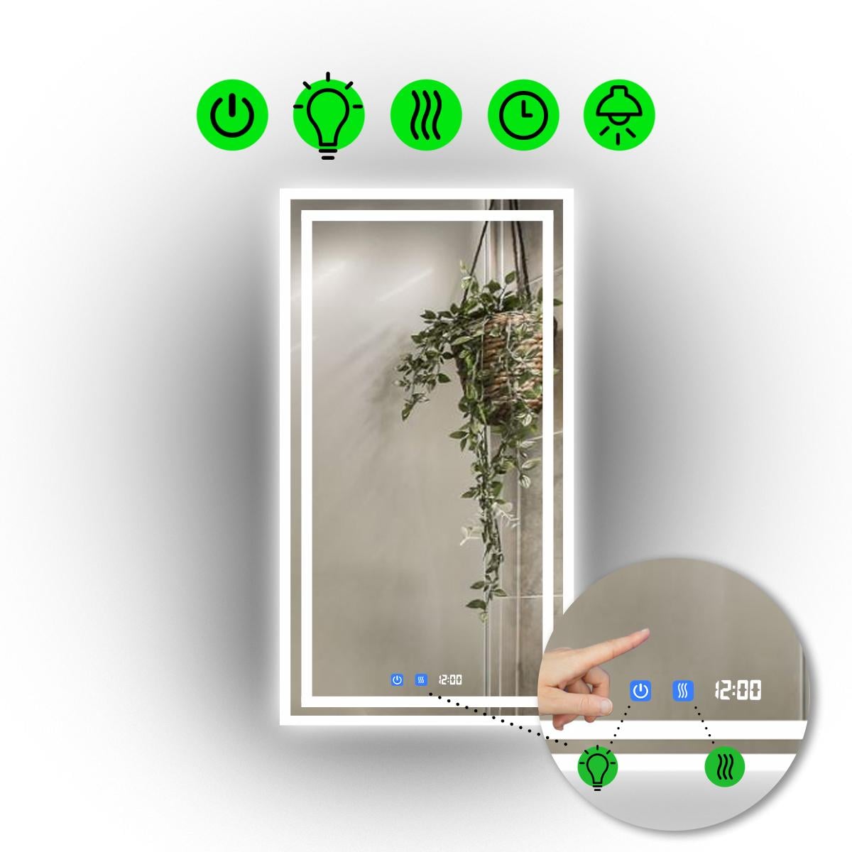 Зеркало с LED подсветкой Marita с двумя сенсорными включателями 60x80 см (Marita/600x800/51/22/1) Зеркало с LED подсветкой Marita с двумя сенсорными включателями 60x80 см (Marita/600x800/51/22/1)