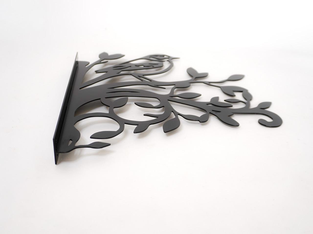 Кронштейн Воробей для кашпо с цветами метал Черный (М007) - фото 3 Кронштейн Воробей для кашпо с цветами метал Черный (М007) - фото 3