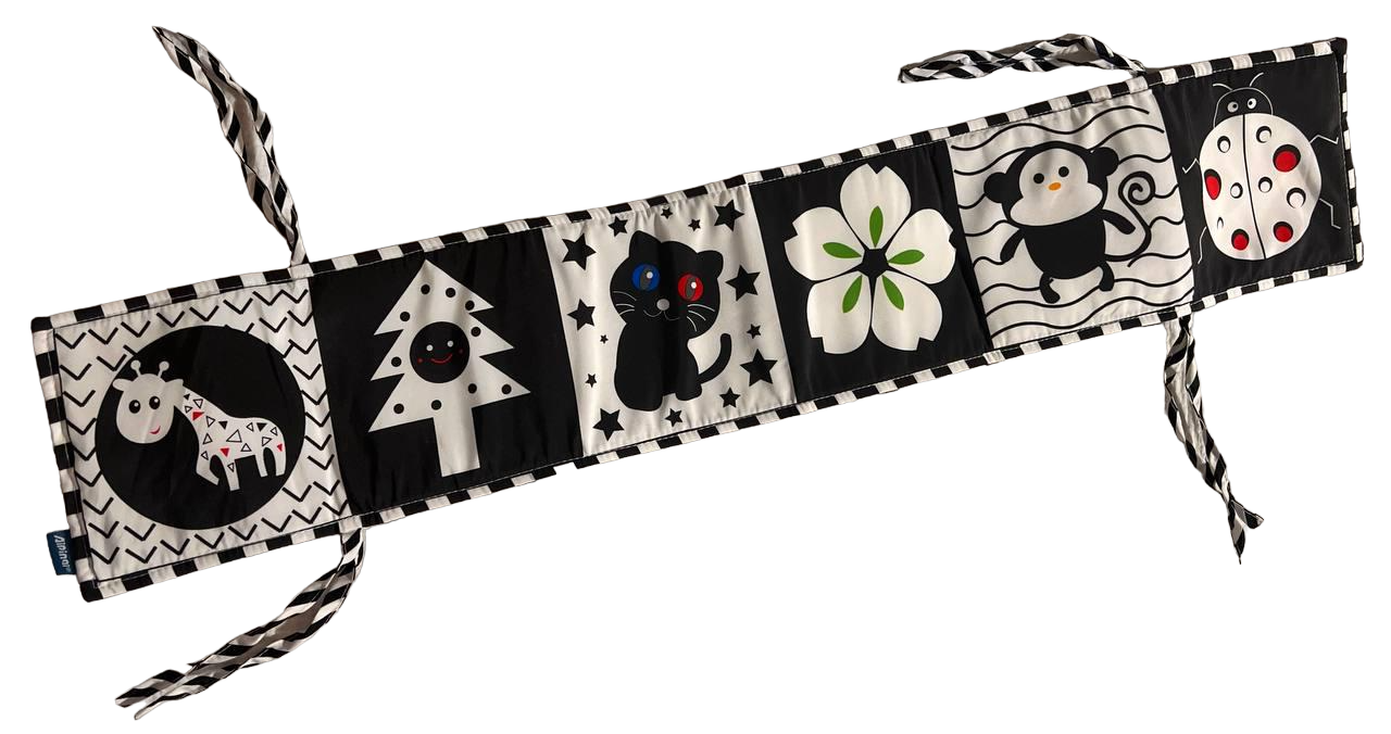 Книга бортик на кровать по методике Монтессори Черно-белый (94894)