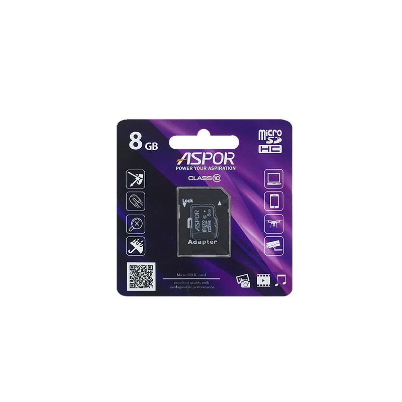 Карта памяти Aspor MicroSDHC 8GB UHS-I Class 10 + SD adapter - фото 2