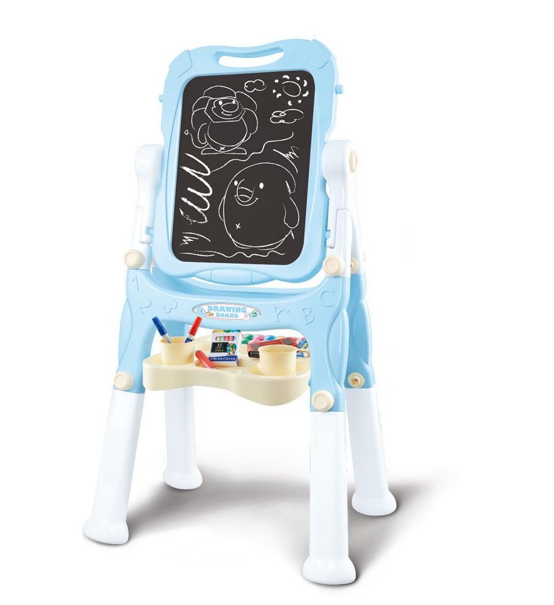 Набор SUNROZ Artist Drawing Board доска-мольберт с регулировкой по высоте 2в1 Сине-белый (SUN8567)