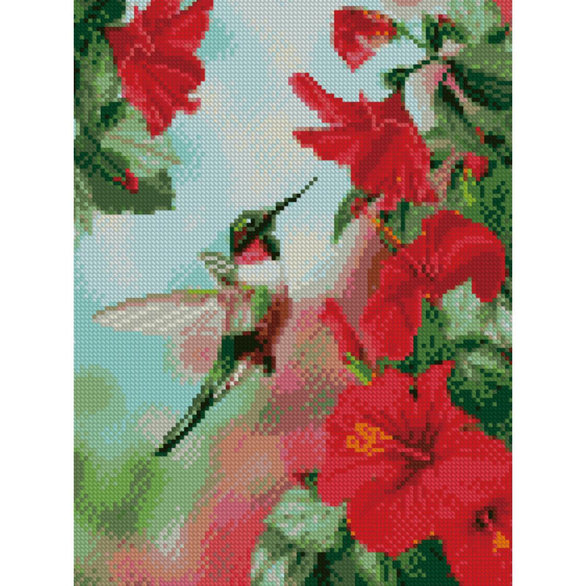 Алмазная мозаика Strateg Тропическая колибри 30х40 см (Str-HX168)