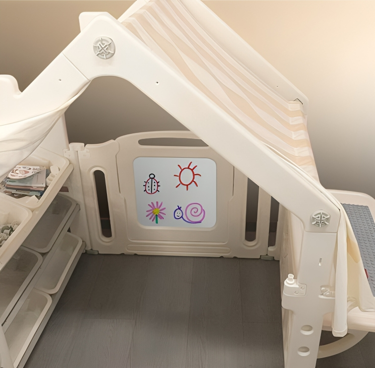 Детский игровой комплекс Lupmurini Ayser-casa Домик с мольбертом/контейнерами для игрушек/столиком с конструктором и навесом (547fdb62) - фото 5 Детский игровой комплекс Lupmurini Ayser-casa Домик с мольбертом/контейнерами для игрушек/столиком с конструктором и навесом (547fdb62) - фото 5