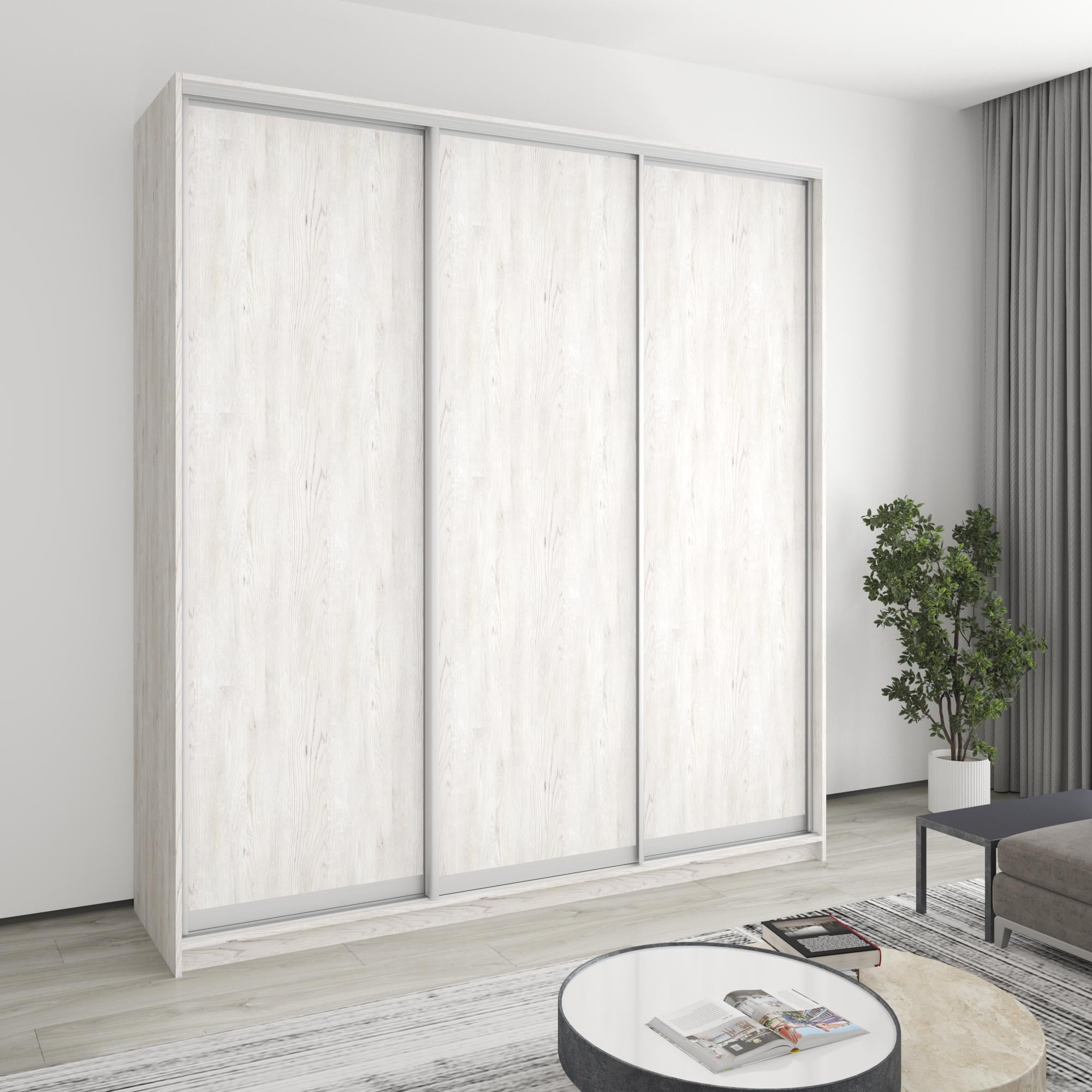 Шкаф-купе трехдверный MebelStar Стандарт AL 3 ДСП 220x45x240 см Аляска серый (MBS-1830)