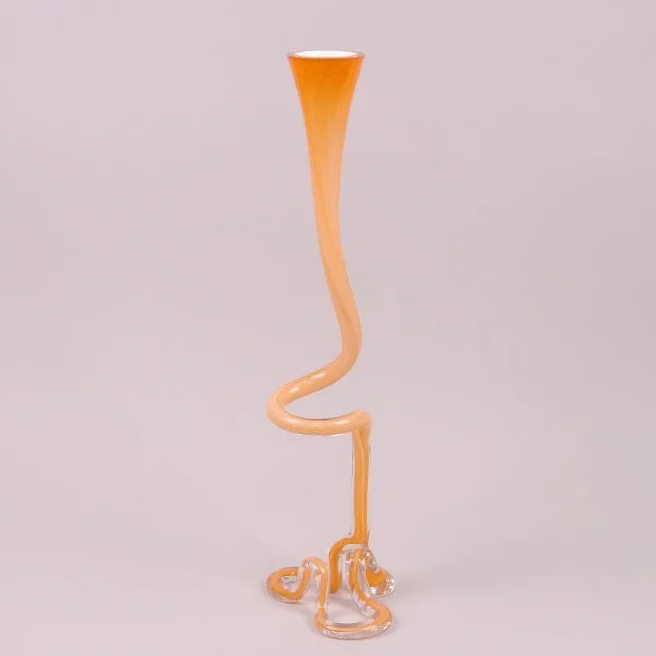 Ваза скляна фігурна Flora 60 см Помаранчевий (8196)