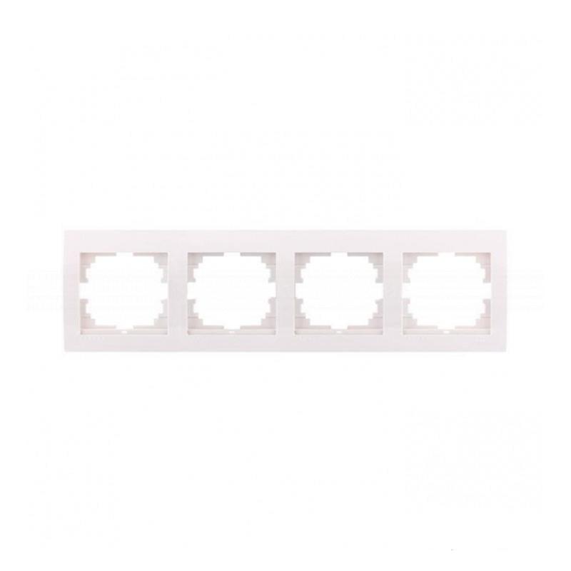 Рамка четырехместная горизонтальная Lezard Deriy без вставки Белый (00000012262)