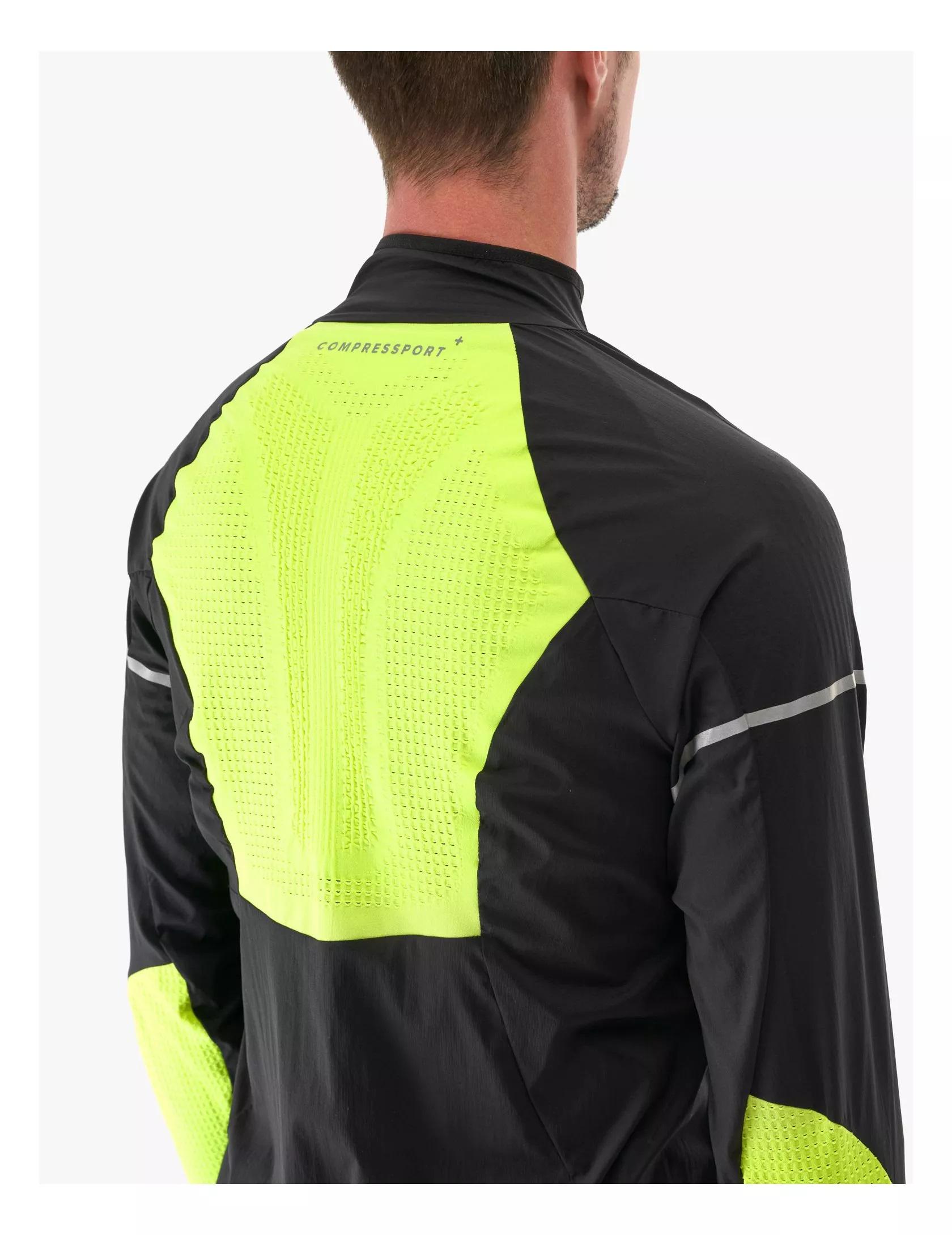 Куртка Compressport Hurricane Windproof Jacket M Flash Black/Fluo Yellow (19100677) - фото 4