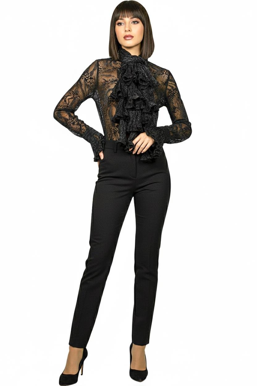 Блуза жіноча з органзи з шарфом Forza Viva LW-116679-3 р. 44 Чорний (17852240) - фото 4 Блуза жіноча з органзи з шарфом Forza Viva LW-116679-3 р. 44 Чорний (17852240) - фото 4