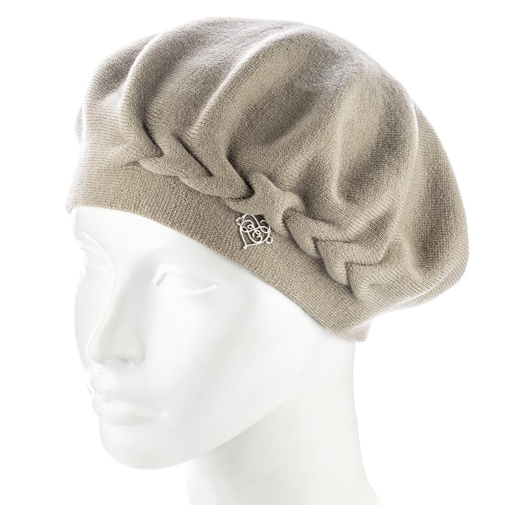 Берет женский двойной сбоку с узором Zolly ZH257 Лен