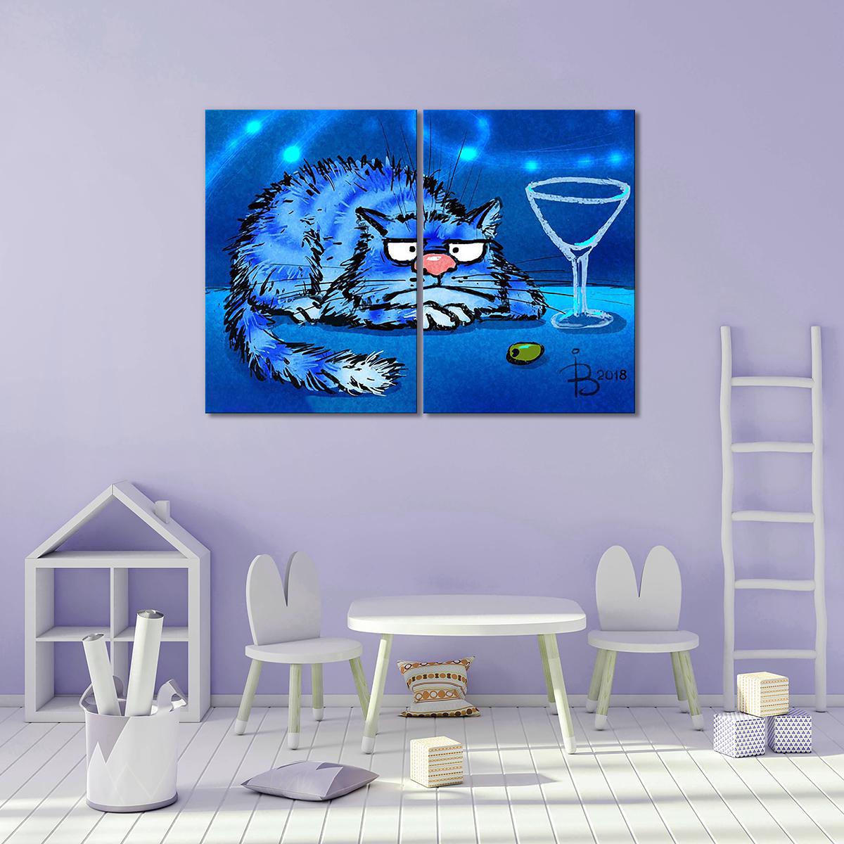 Модульная картина Цвет настроения синий... 2 модуля 70x105 см