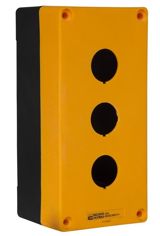 Корпус кнопочного поста АСКО-Укрем HJ9-3 3 местный 22 мм Желтый (A0140020038) Корпус кнопочного поста АСКО-Укрем HJ9-3 3 местный 22 мм Желтый (A0140020038)