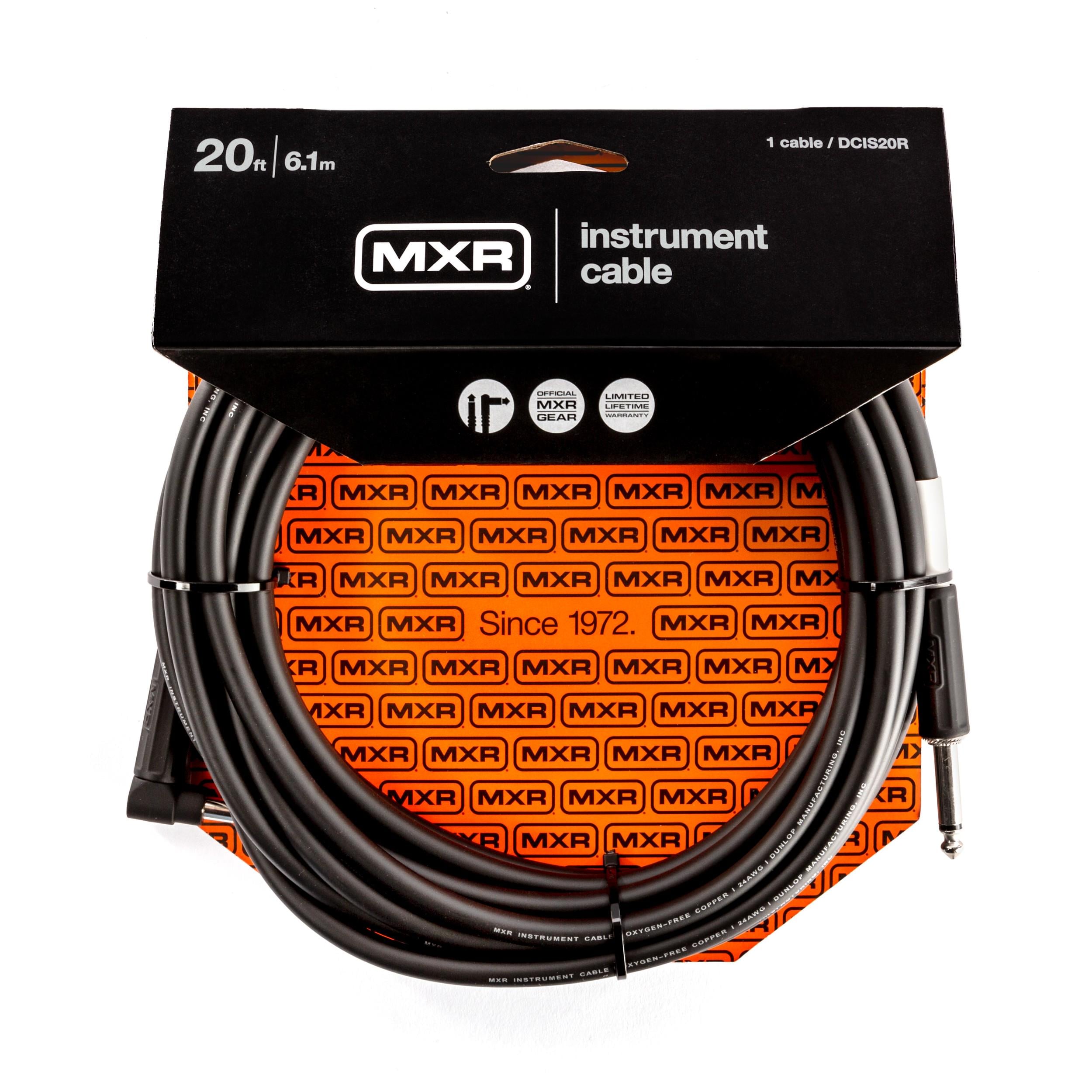 Кабель инструментальный MXR Standard DCIS20R jack 6,3 мм/jack 6,3 мм угловой 6,1 м