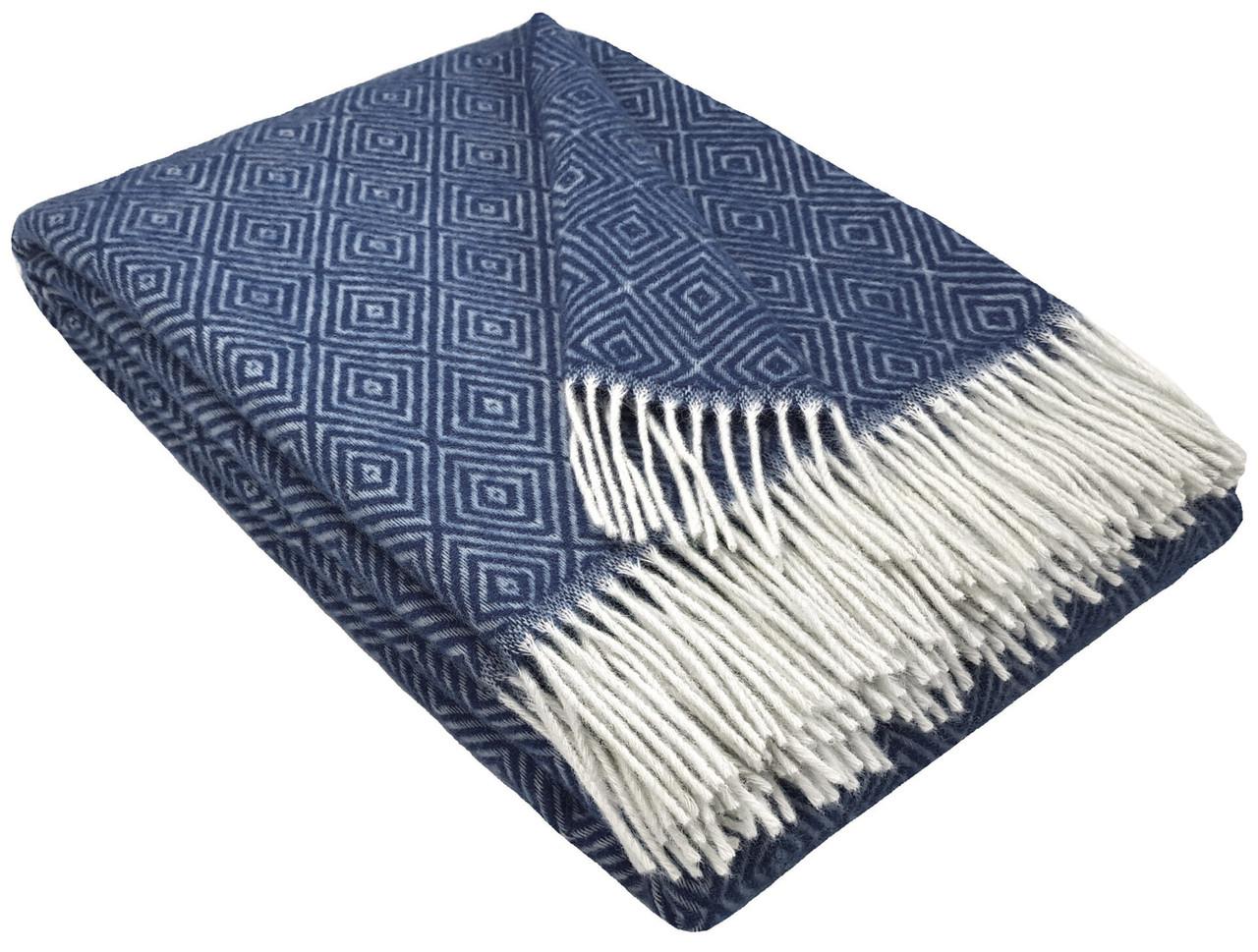 Плед шерстяной Love You мелкие ромбы 140x200 см (4466)