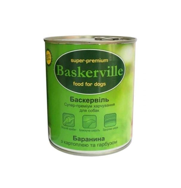 Корм влажный для собак Baskerville Баранина с картофелем и тыквой 800 г (4250231596728)
