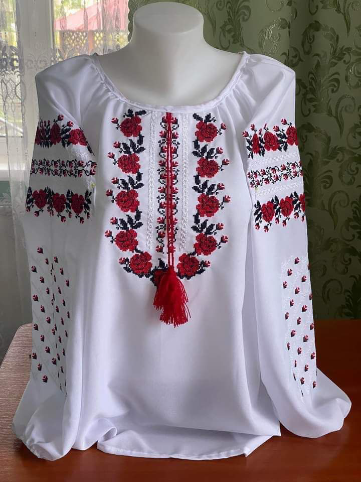 Женская вышиванка с длинным рукавом 3XL Белый (31523XL-60)