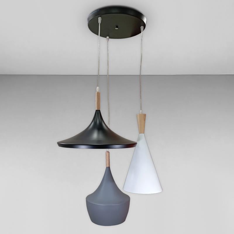 Люстра подвесная на три разных плафона Light House LS-18053-3 MC Черный