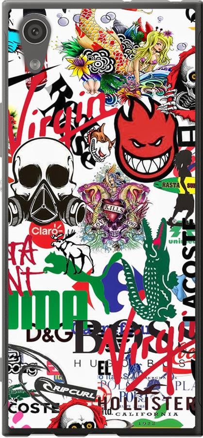 Чехол на Sony Xperia XA1 G3112 Many different logos (4022t-964-42517) Чехол на Sony Xperia XA1 G3112 Many different logos (4022t-964-42517)