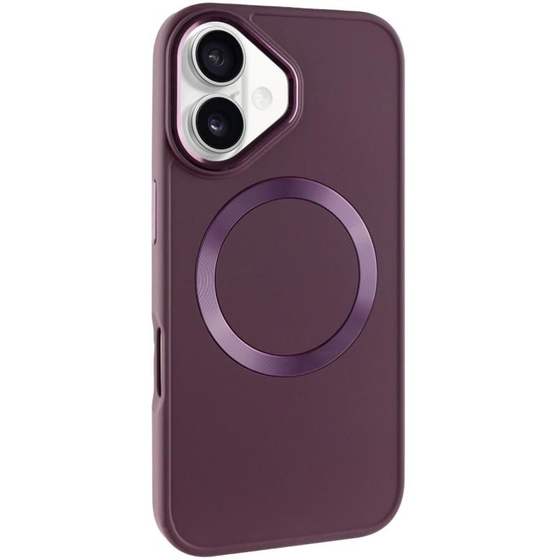 Противоударный TPU чехол Bonbon Metal Style with MagSafe для Apple iPhone 16 Plus (6.7") Бордовый / Plum