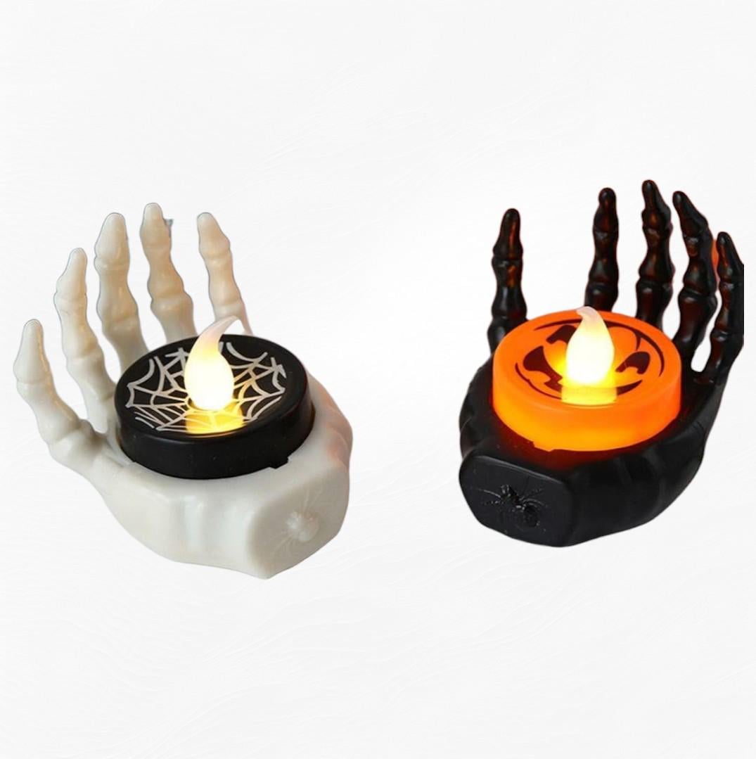 Набор светодиодных светильников Скелетная рука LED свеча от батареек 5 см 2 шт. (29549049)