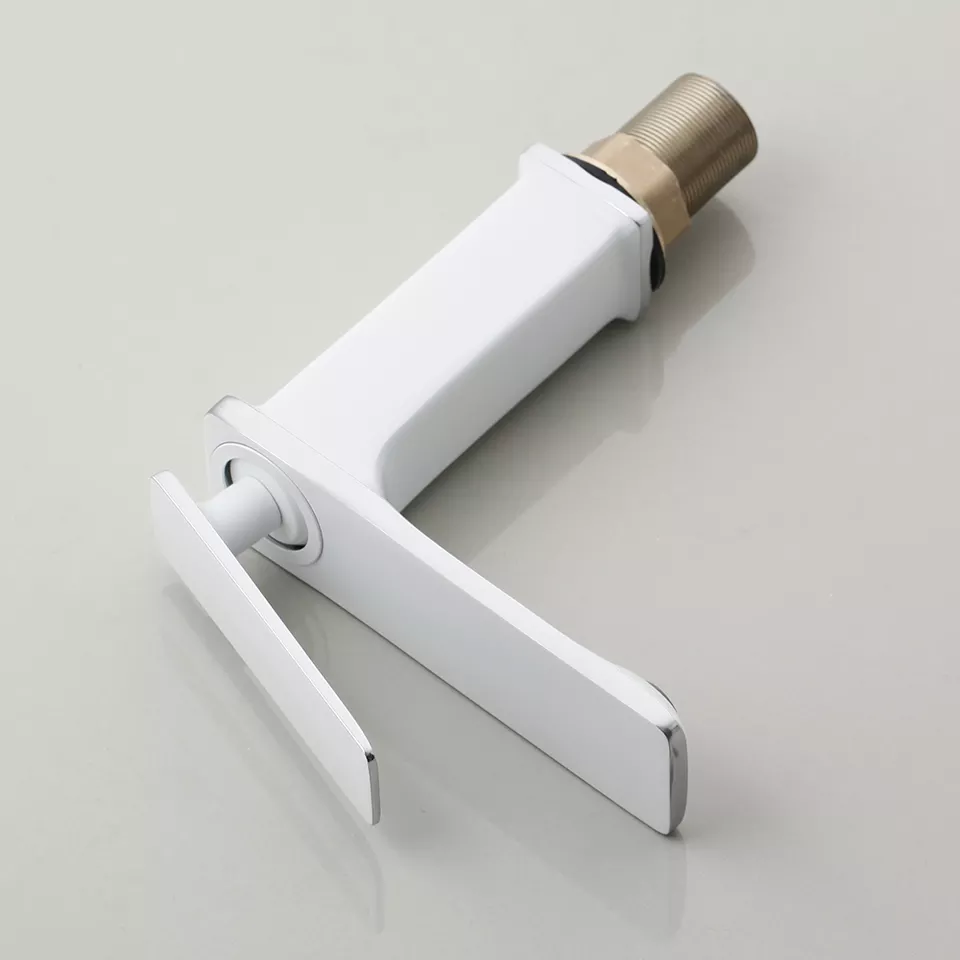 Змішувач дизайнерський у ванну для раковини одноважільний з латуні Білий - фото 2 Змішувач дизайнерський у ванну для раковини одноважільний з латуні Білий - фото 2