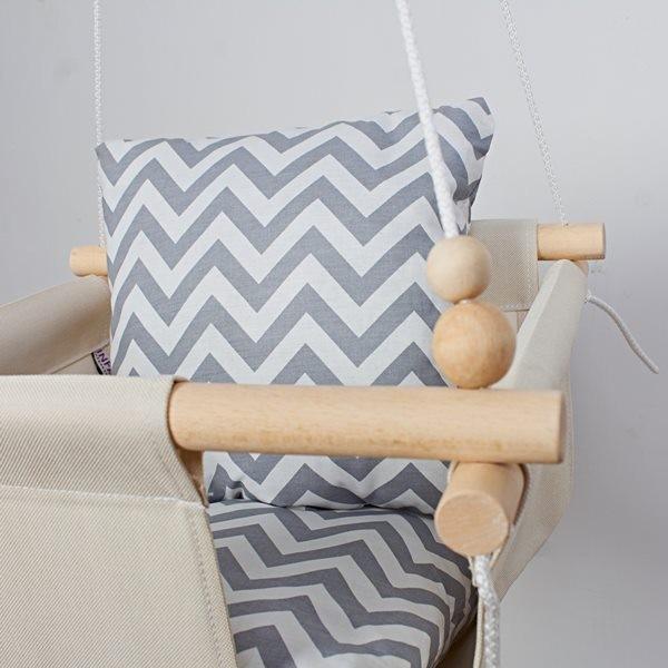 Дитяча гойдалка Infancy Зигзаги Сірий/Молочний (9676385) - фото 3