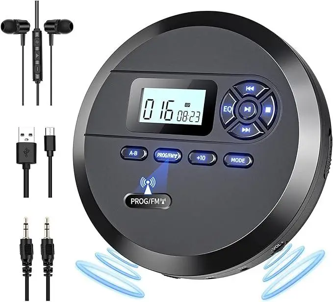 Плеер MP111B CD FM 2000 mAh Anti-Shock Black (3020374833)