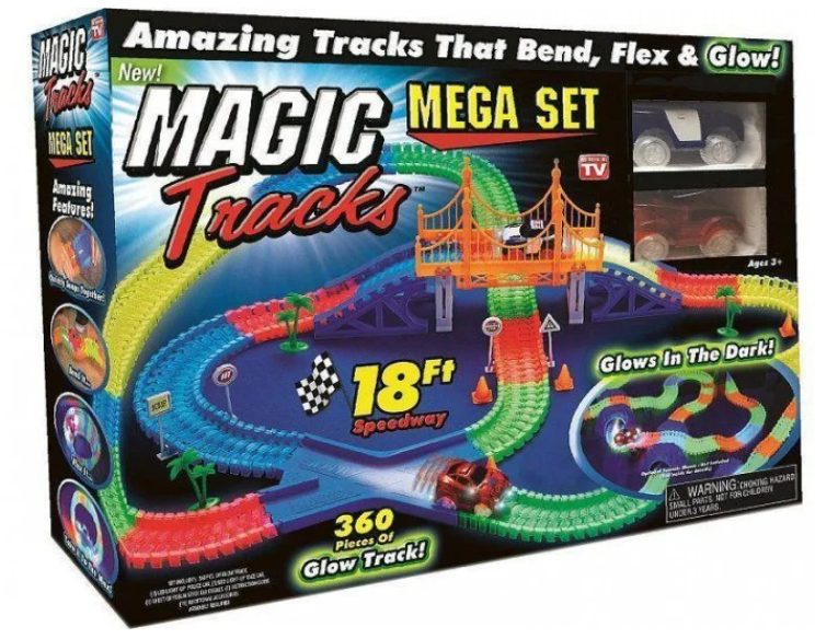 Игрушечный гоночный трек Magic Tracks гибкий 2 машинки 360 дет. (17945372)