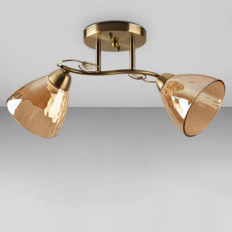 Стельова люстра Light House SH-18160/2A 480х145х230 мм Бронзовий/Бурштиновий