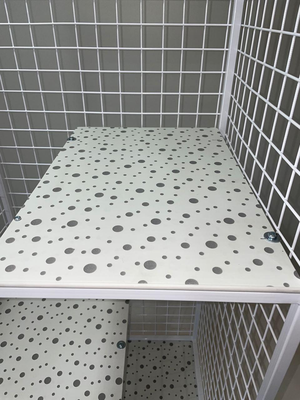 Балкон для котів з двома поверхами прямокутний підвісний 540х420х1250 см Білий (012) - фото 8