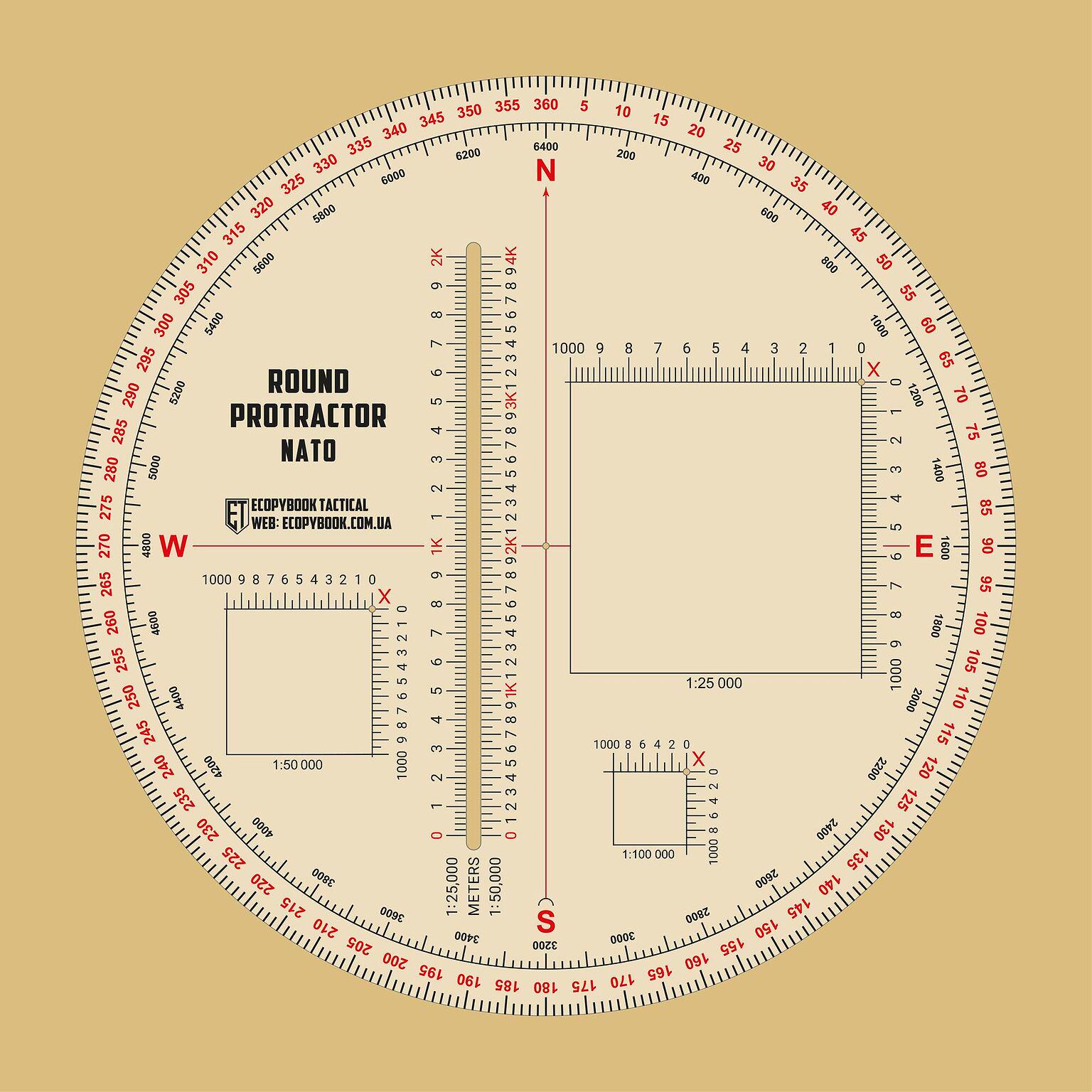 Линейка Protractor Round NATO ⌀ 130 мм (3577097) - фото 2