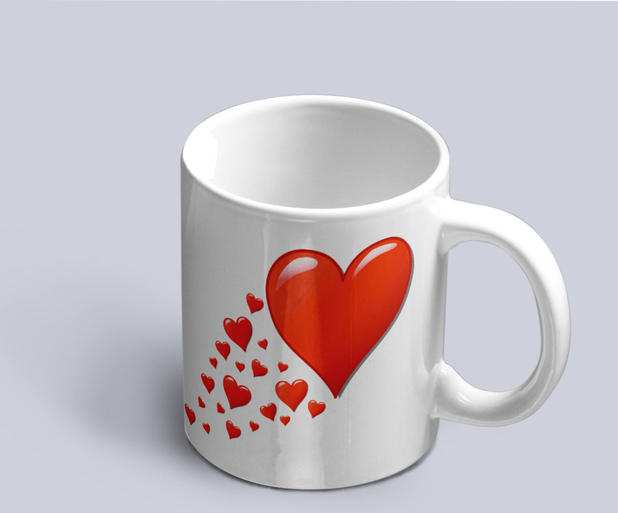 Чашка с принтом Сердца в полете (02010115031)