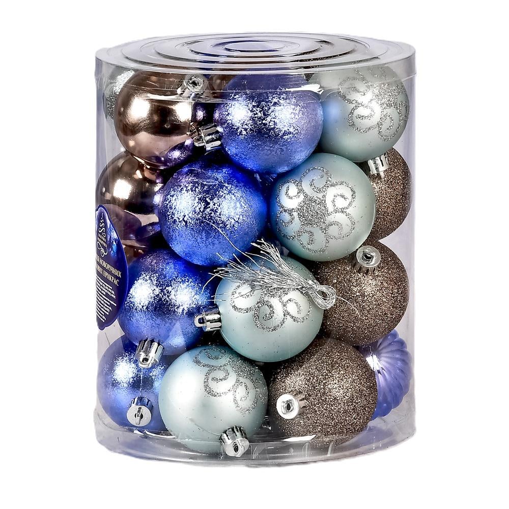 Елочные шарики 9735 пластиковые 6 см 26 шт. (607964)