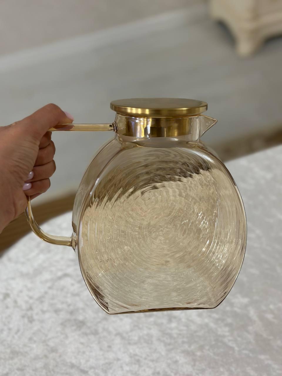 Кувшин для напитков Vittora Ciao VT-5903-1800 стекло 1,8 л Золотистый (VT-5903-1800) - фото 4