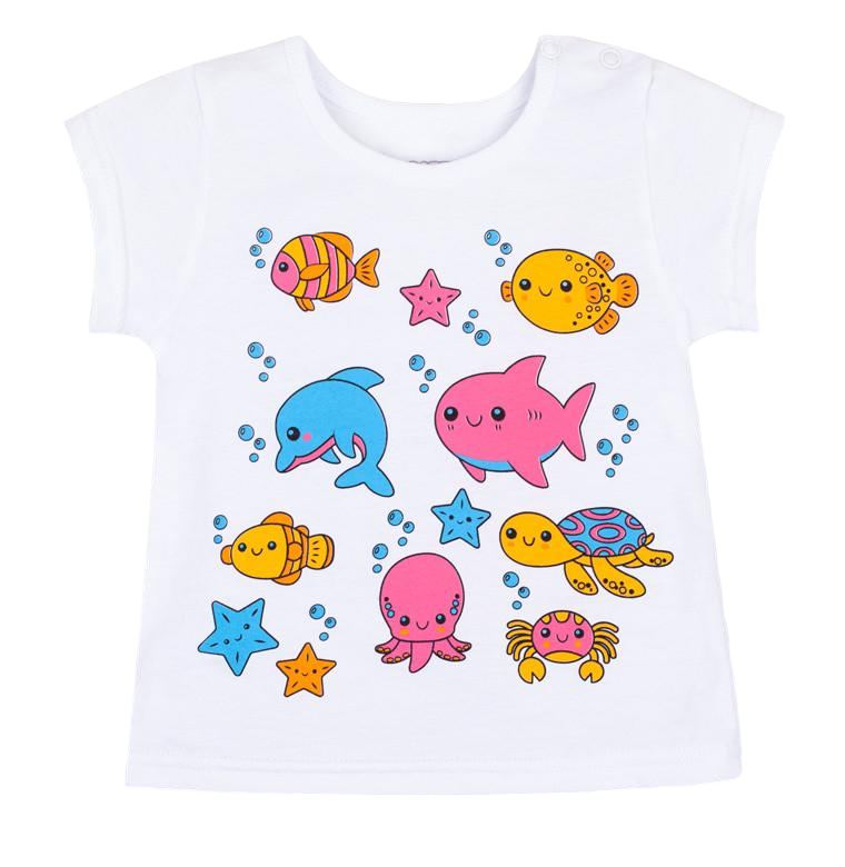 Футболка детская хлопковая для девочки Gabbi FT-21-5-3 68 см Белый (12595)