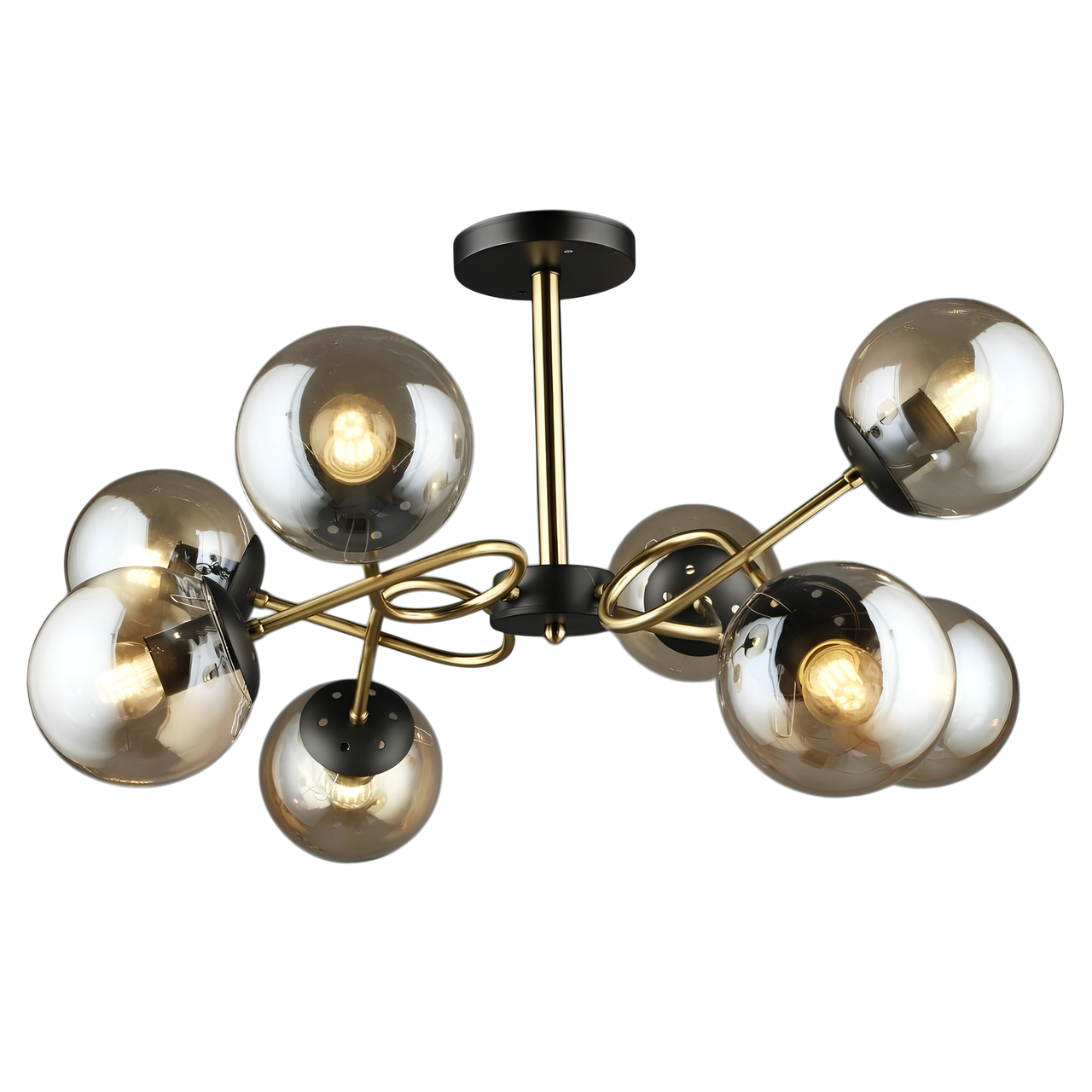 Люстра Valeso на восемь сферических плафонов под лампу Е27 Черный/Медный (A4419/8)